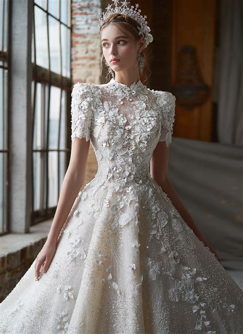 white floral dress wedding